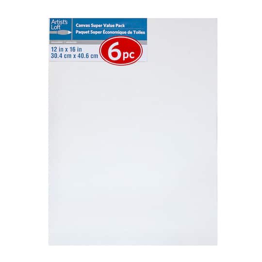 6 Pack 12" x 16" Super Value Canvas by Artist's Loft®